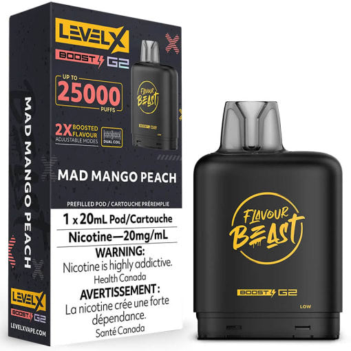 FLAVOUR BEAST LEVEL X BOOST G2 25000 MAD MANGO PEACH