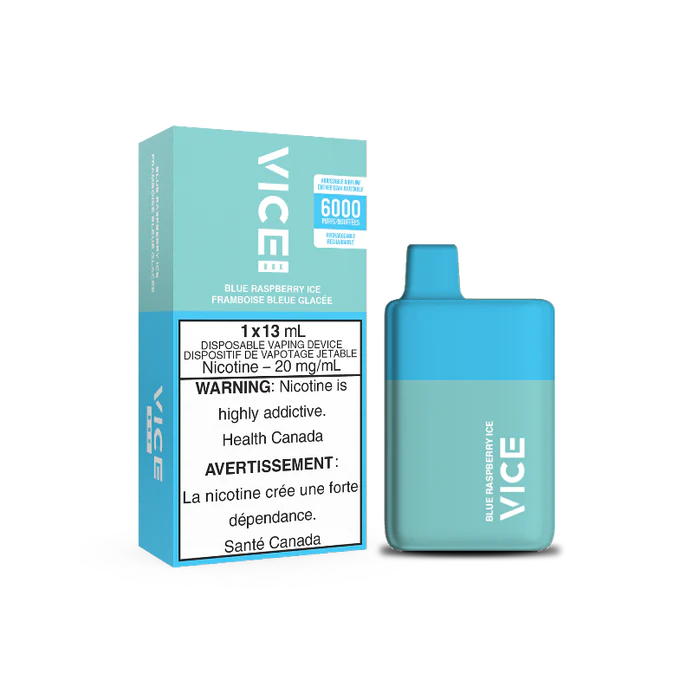 VICE BOX 6000 NICOTINE FREE BLUE RASPBERRY ICE DISPOSABLE