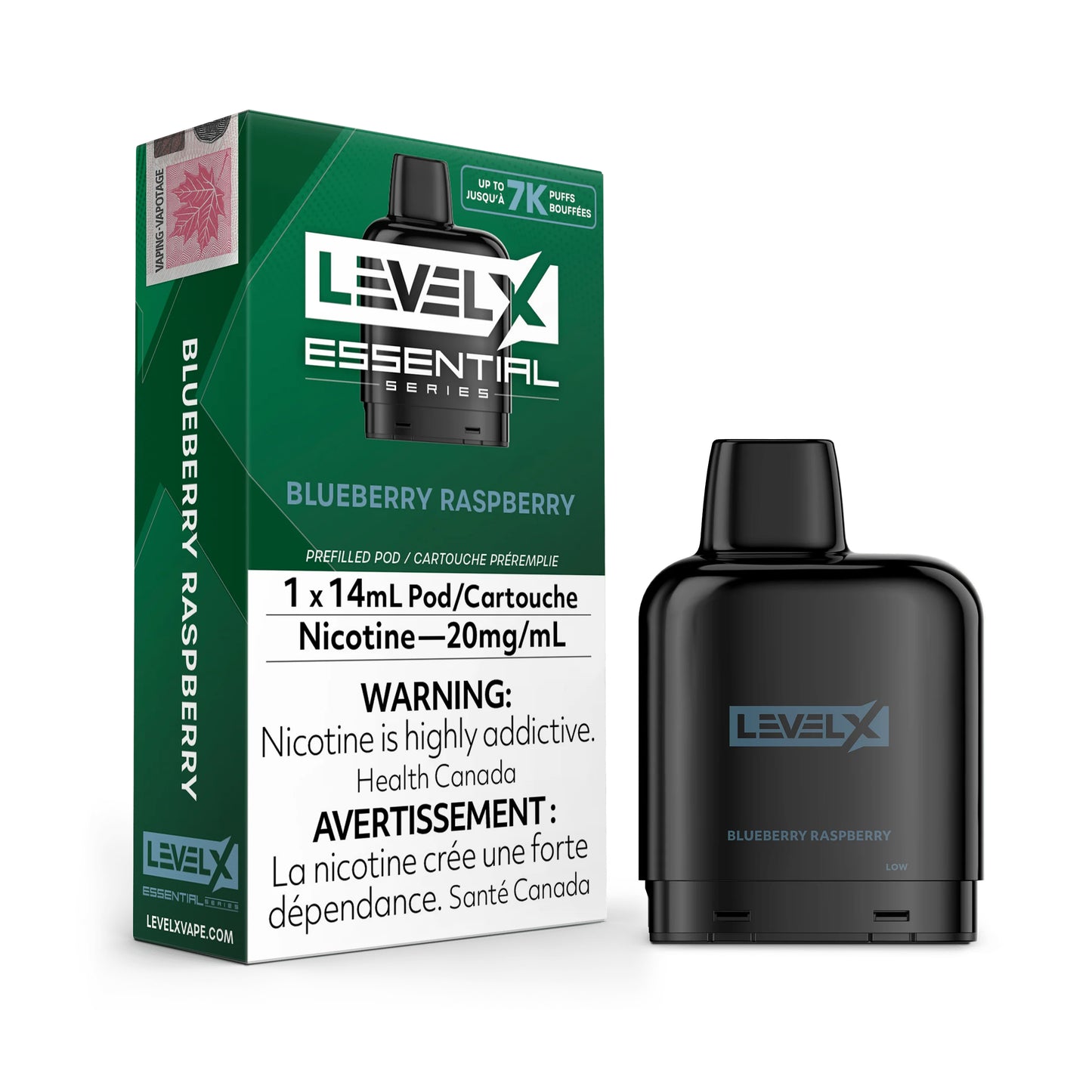 LEVEL X ESSENTIAL 7K BLUEBERRY RASPBERRY PODS