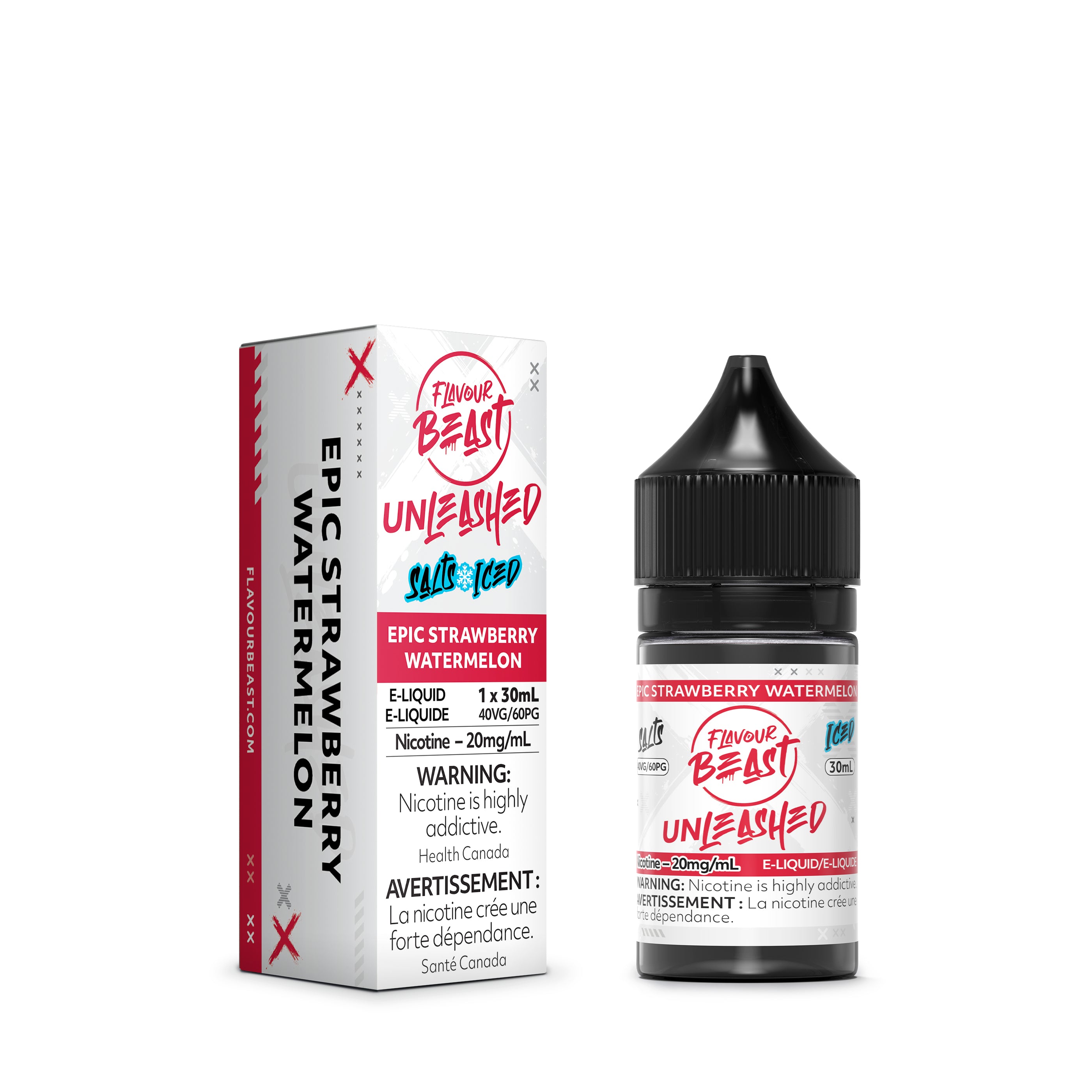 FLAVOUR BEAST E LIQUID UNLEASHED 30ML 20MG EPIC STRAWBERRY WATERMELON