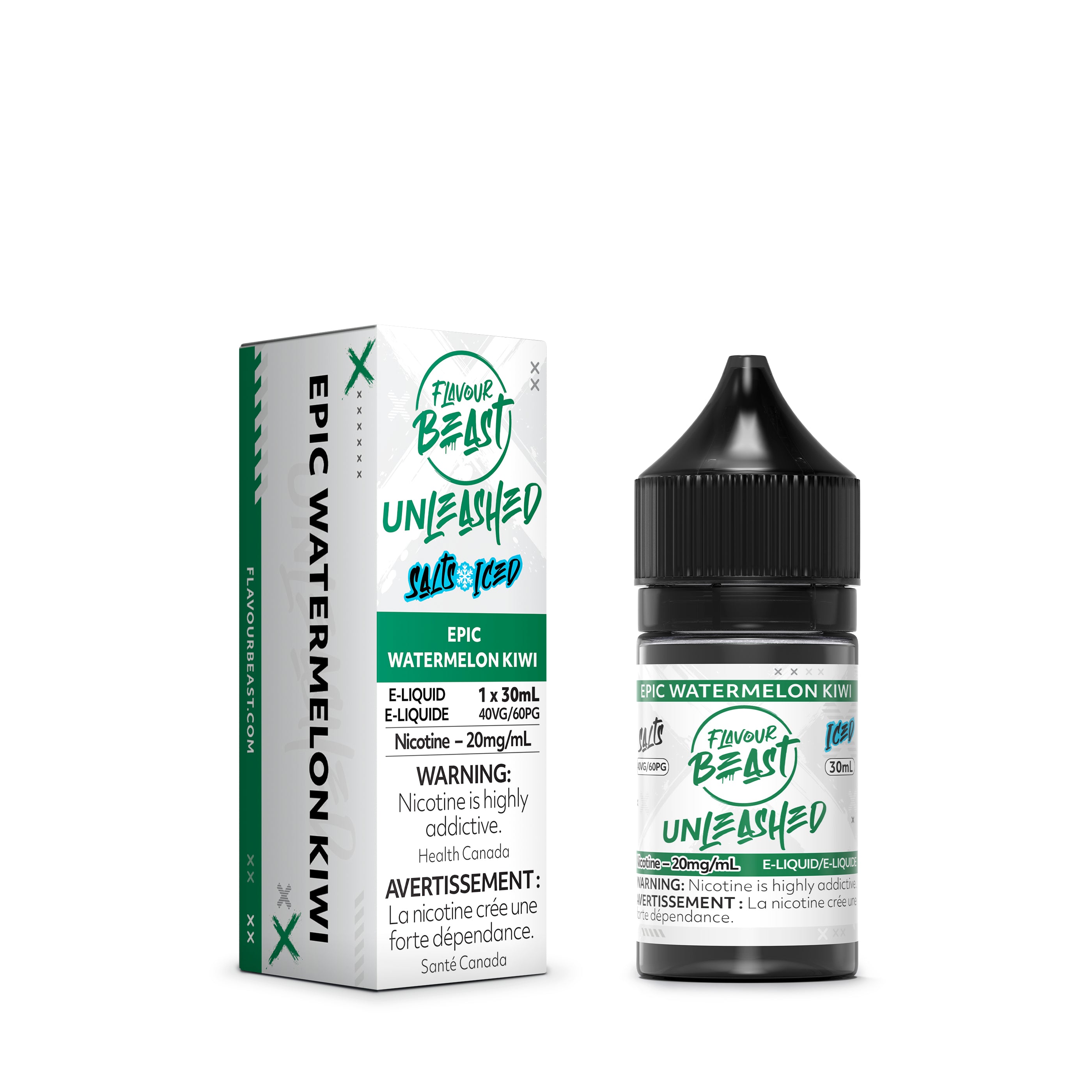 FLAVOUR BEAST E LIQUID UNLEASHED 30ML 20MG EPIC WATERMELON KIWI