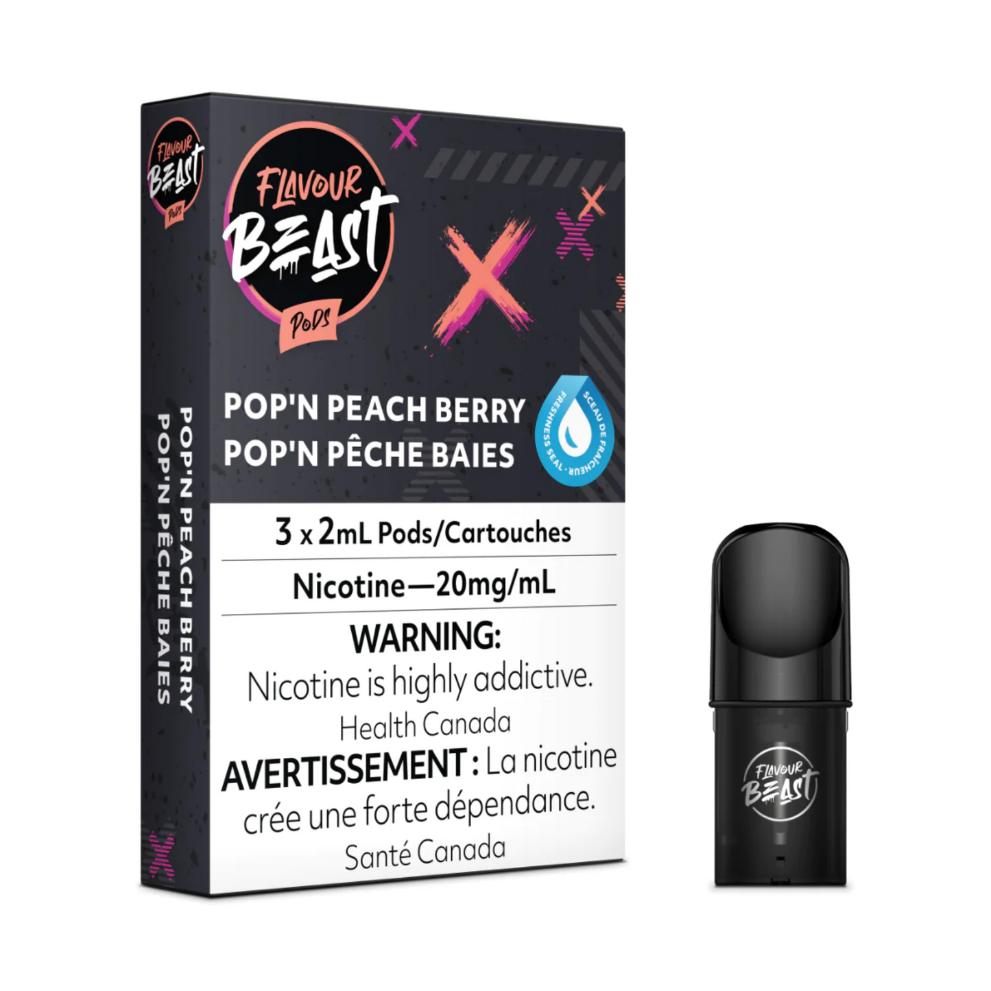 FLAVOUR BEAST PACKIN PEACH BERRY (POP N PEACH BERRY) PODS