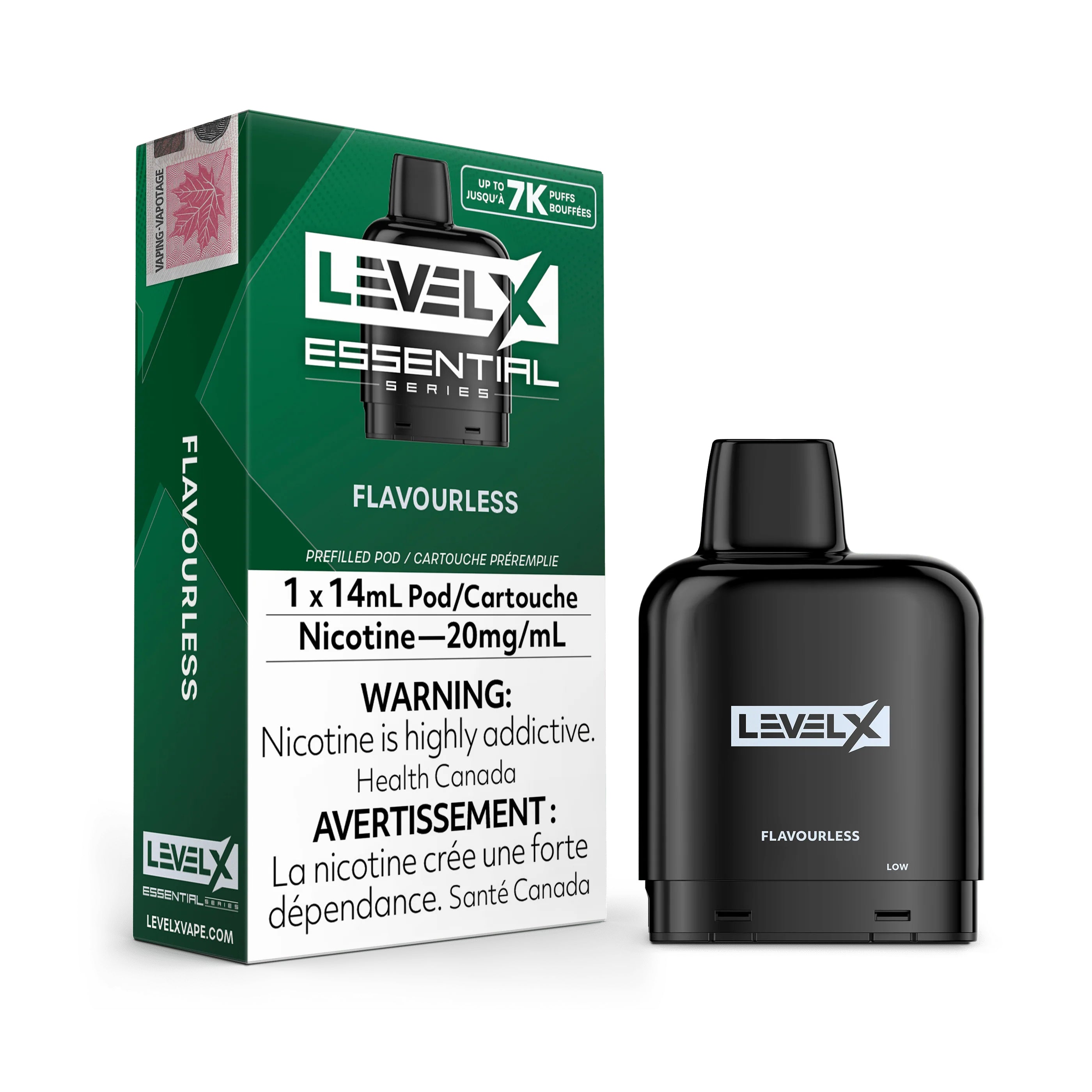 LEVEL X ESSENTIAL 7K FLAVOURLESS PODS