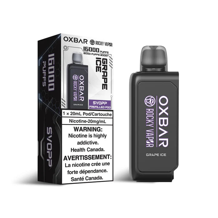 SVOPP ROCKY VAPOR OXBAR 16K PODS GRAPE ICE