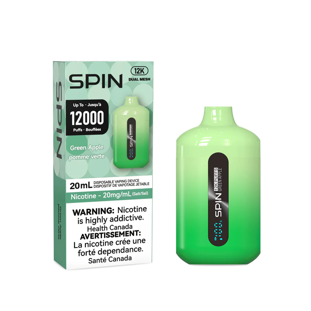 SPIN 12000 GREEN APPLE DISPOSABLE