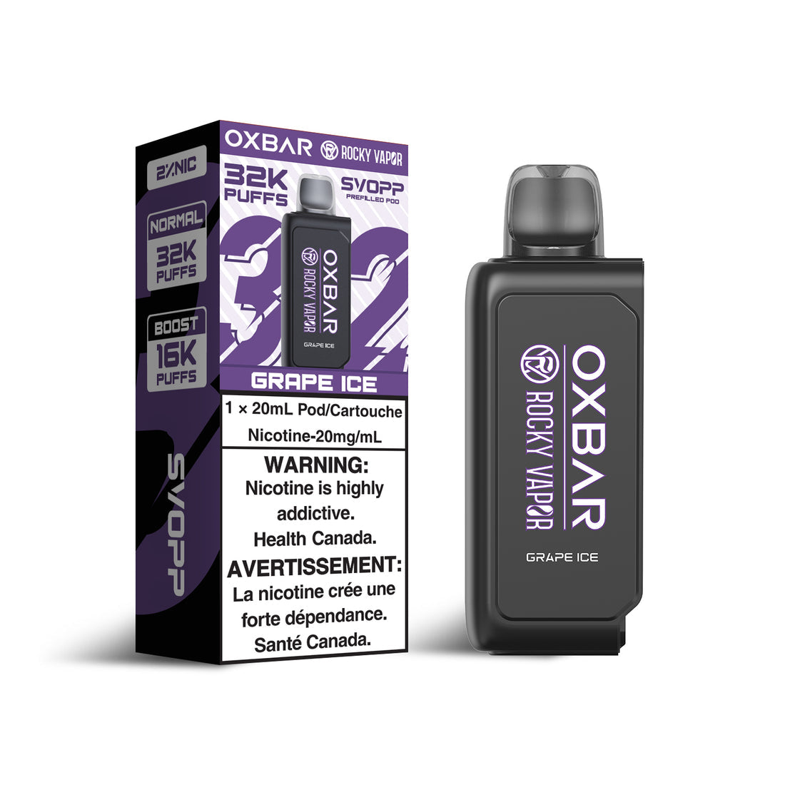 SVOPP ROCKY VAPOR OXBAR 32K GRAPE ICE