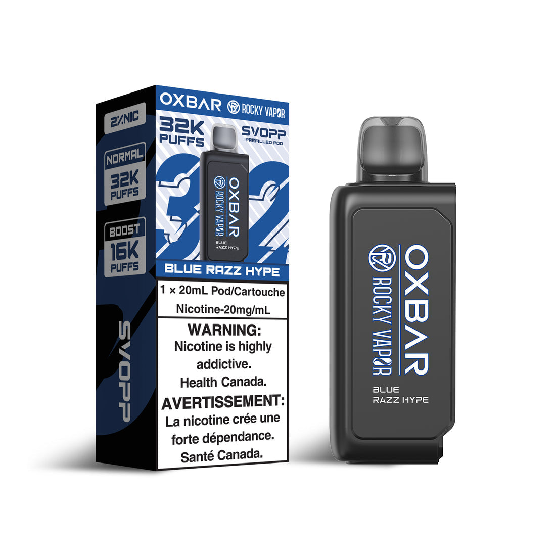 SVOPP ROCKY VAPOR OXBAR 32K BLUE RAZZ HYPE