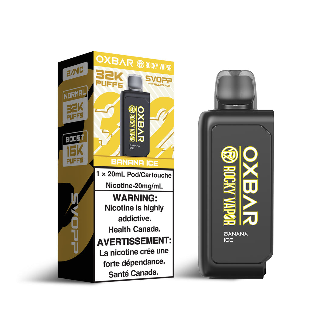 SVOPP ROCKY VAPOR OXBAR 32K BANAN ICE