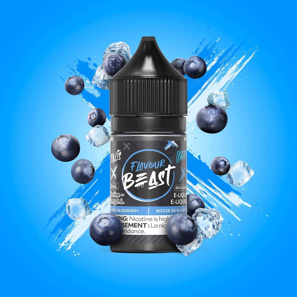 FLAVOUR BEAST E LIQUID 30ML 10MG BOSS BLUEBERRY ICE