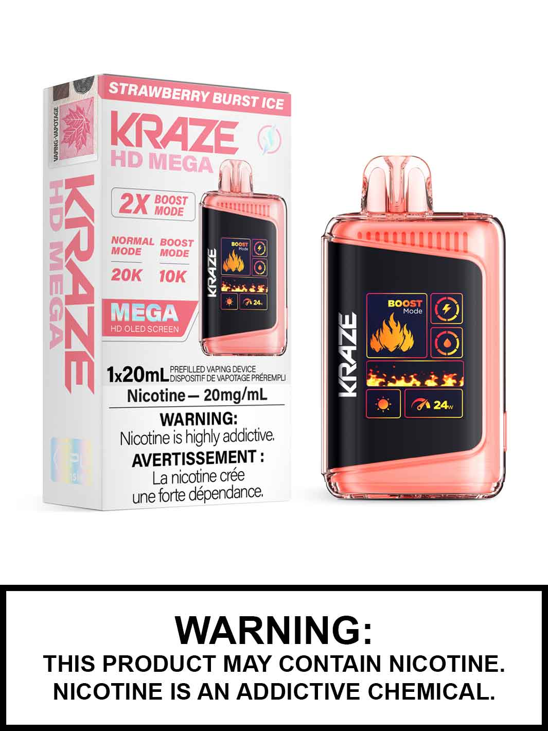 KRAZE HD MEGA STRAWBERRY BURST ICE