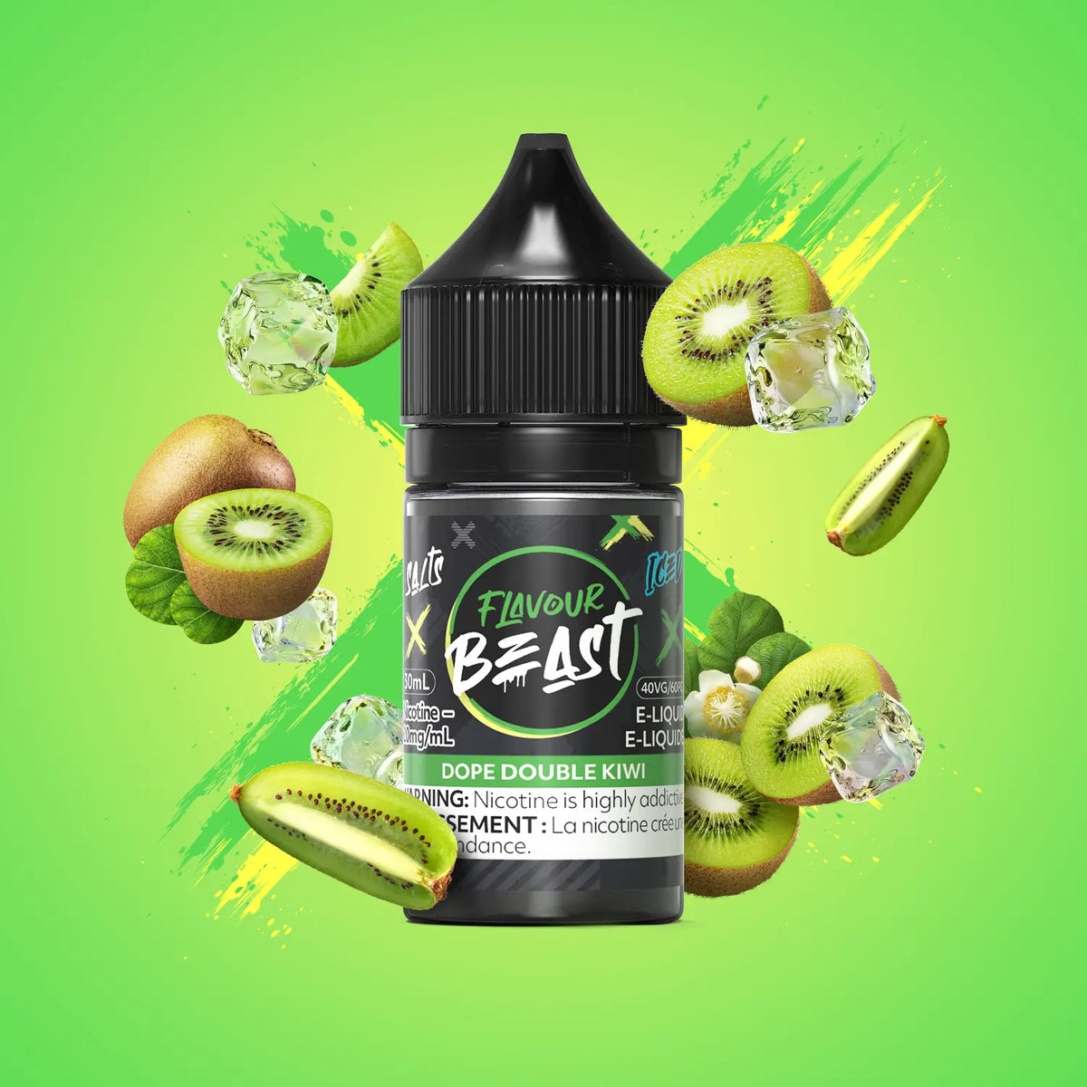 FLAVOUR BEAST DOPE DOUBLE KIWI ICED 10MG 30ML E-LIQUID