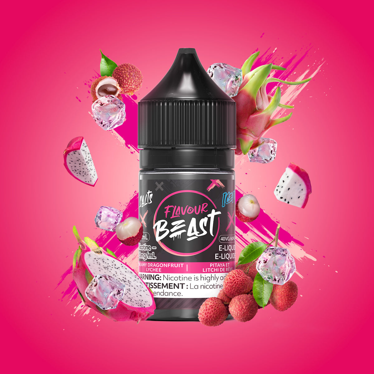 FLAVOUR BEAST E LIQUID 30ML 10MG CREAMY DRAGONFRUIT LYCHEE