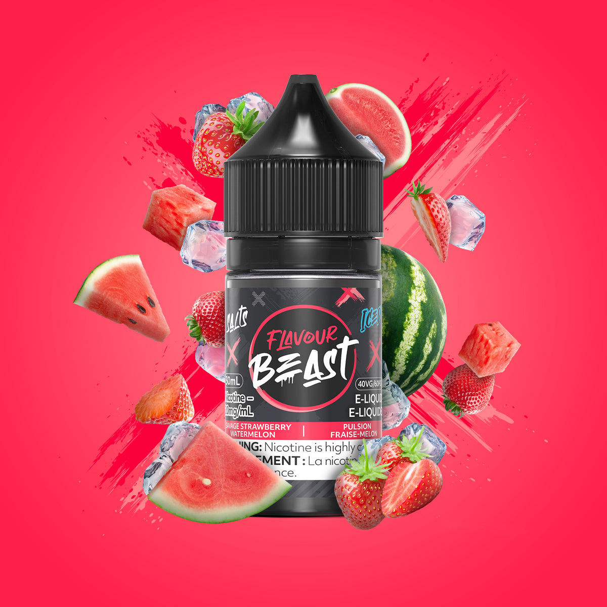 FLAVOUR BEAST SAVAGE STRAWBERRY WATERMELON 30ML 10MG E-LIQUID