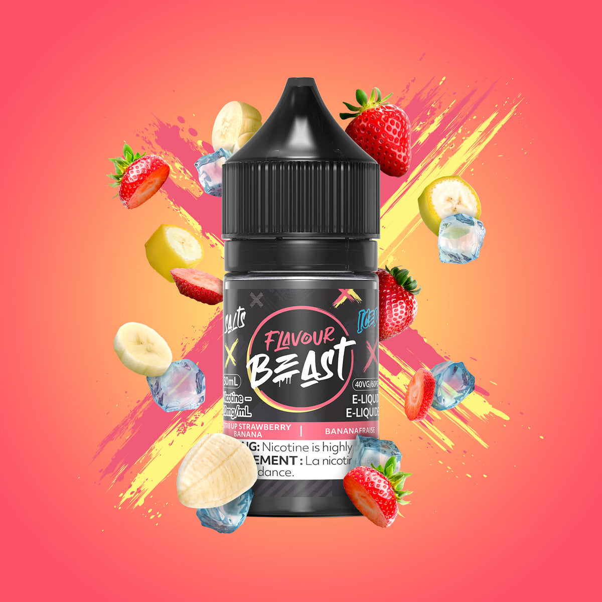 FLAVOUR BEAST E LIQUID 30ML 10MG STR8 UP STRAWBERRY BANANA