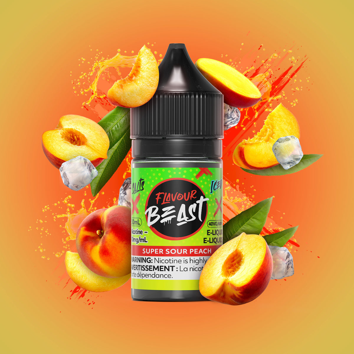 FLAVOUR BEAST E-LIQUID SUPER SOUR PEACH 30ML 20MG