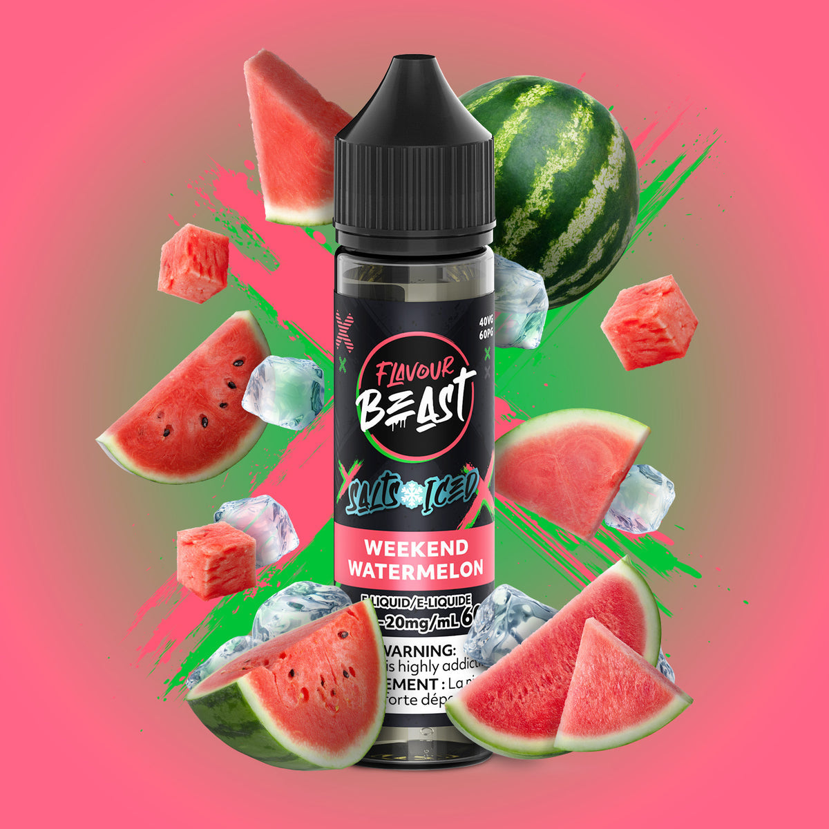 FLAVOUR BEAST E LIQUID WEEKEND WATERMELON 60ML 20MG