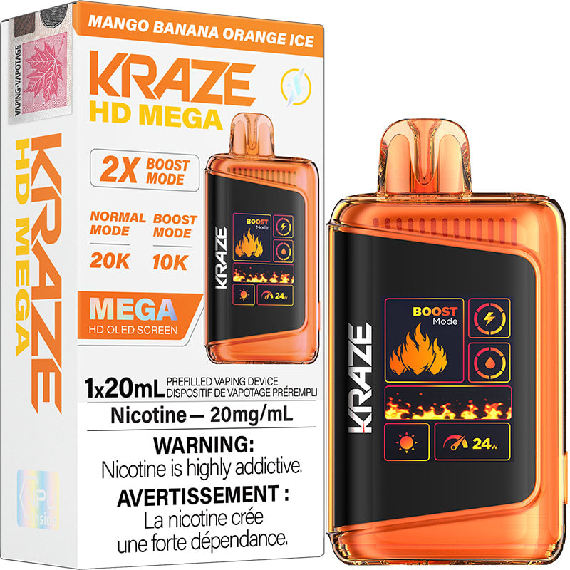 KRAZE HD MEGA MANGO ORANGE BANANA ICE