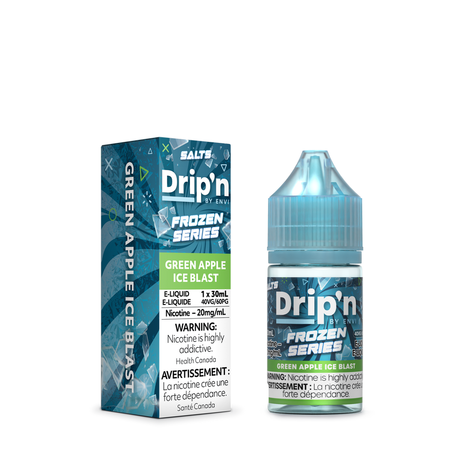 DRIP’N BY ENVI FROZEN E-LIQUID 30ML 20MG GREEN APPLE ICE BLAST