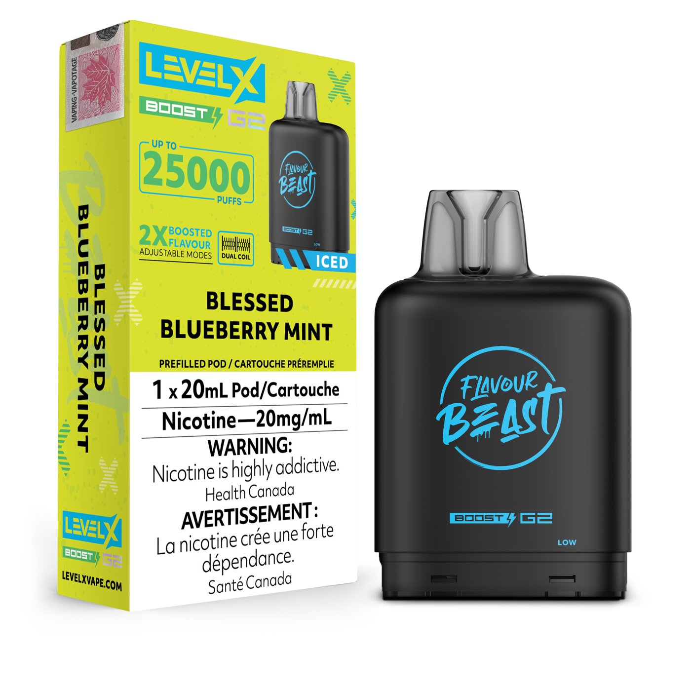 LEVEL X BOOST POD 25000 BLESSED BLUEBERRY MINT