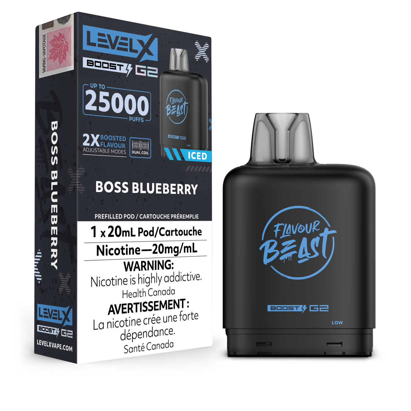 LEVEL X BOOST POD 25000 BOSS BLUEBERRY/ON