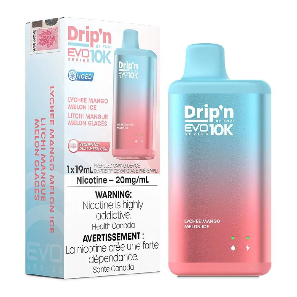 ENVI DRIP’N EVO 10K LYCHEE MANGO MELON ICE DISPOSABLE