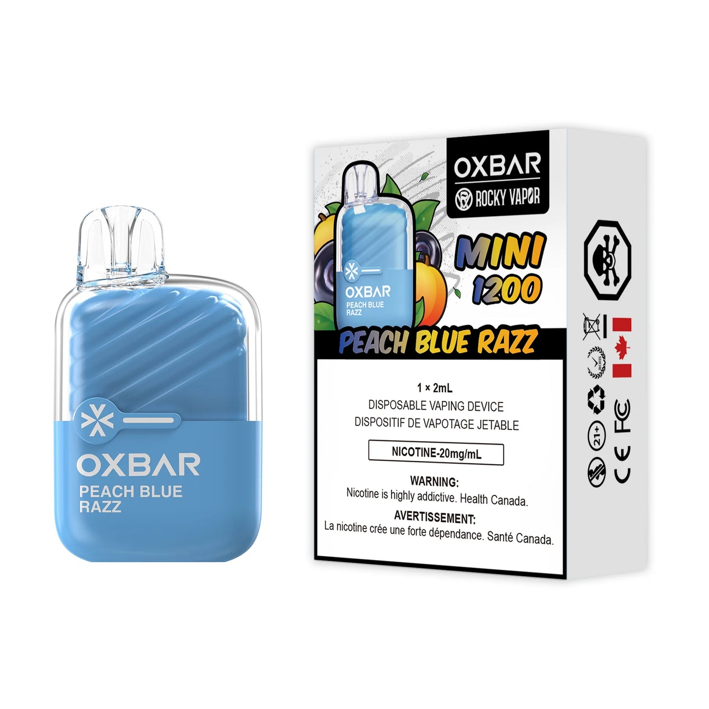 OXBAR MINI 1200 PEACH BLUE RAZZ DISPOSABLE