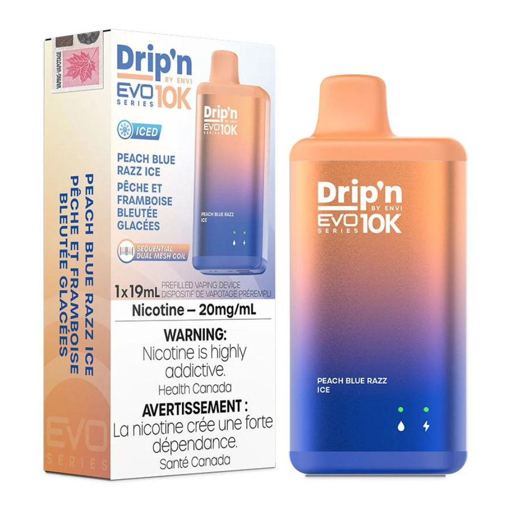 ENVI DRIP’N EVO 10K PEACH BLUE RAZZ ICE DISPOSABLE