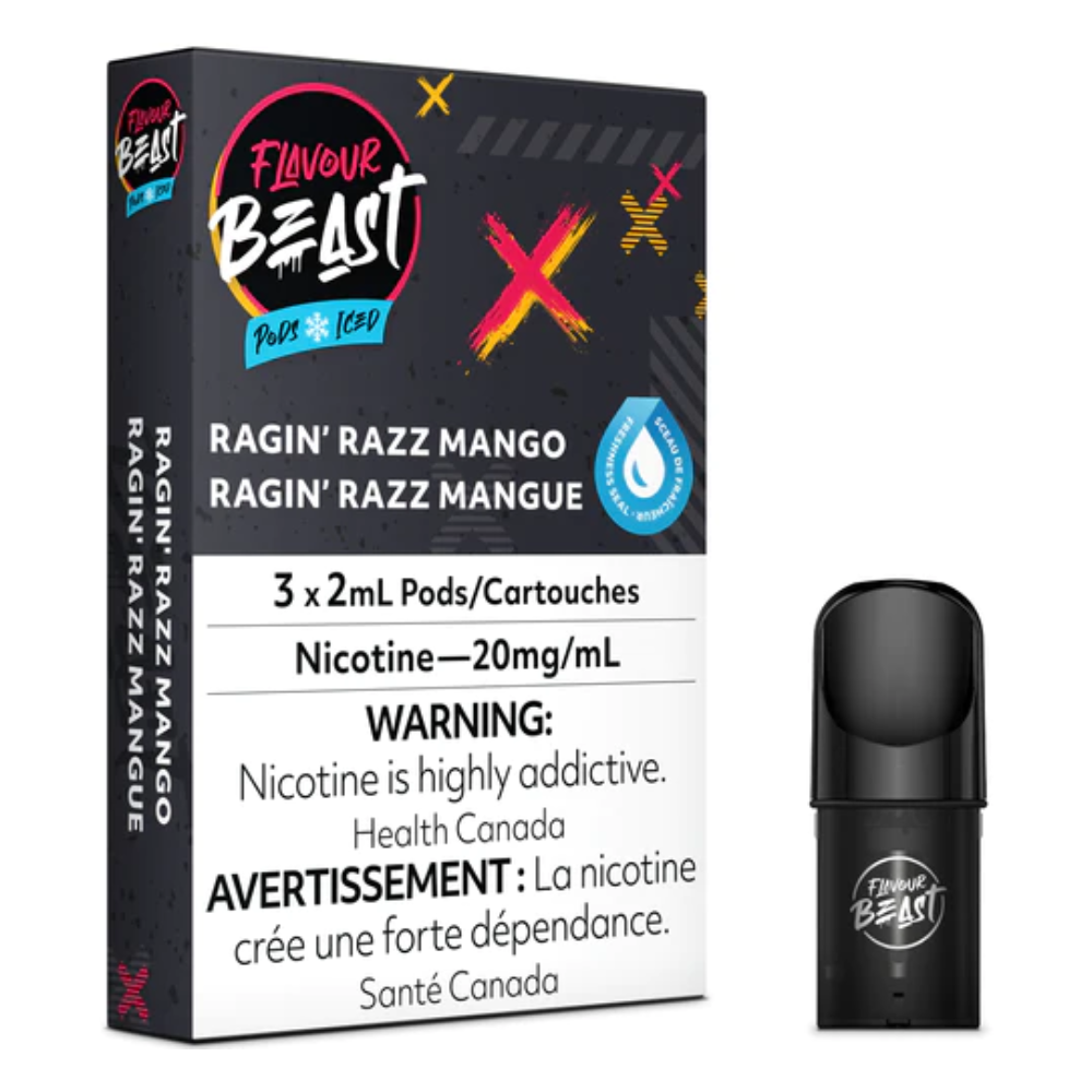 FLAVOUR BEAST PODS RAGIN RAZZ MANGO