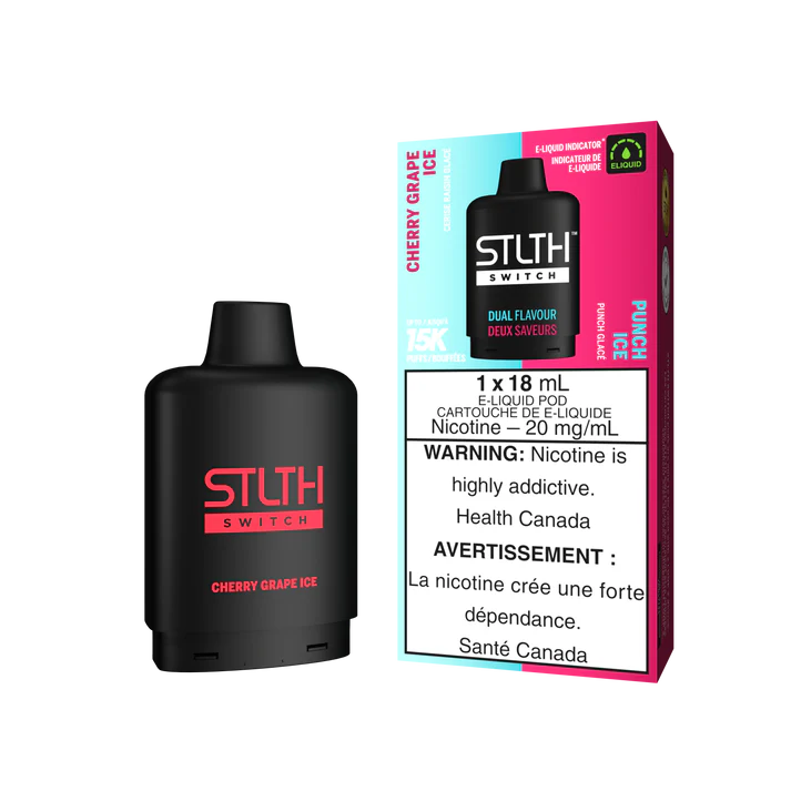 STLTH SWITCH POD CHERRY GRAPE ICE AND PUNCH ICE