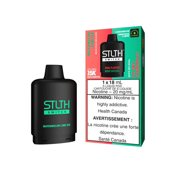 STLTH SWITCH POD WATERMELON LIME ICE AND STRAWBERRY LIME ICE