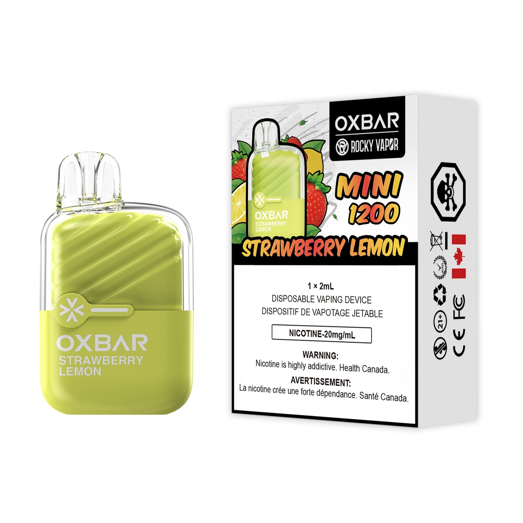 OXBAR MINI 1200 STRAWBERRY LEMON DISPOSABLE